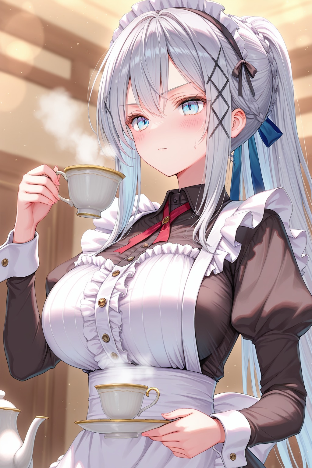 紅茶を給餌してもらおうとしたら吟味させちゃった