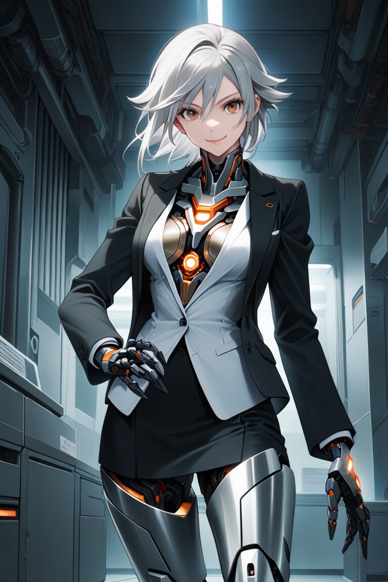 スーツを着たメカ子