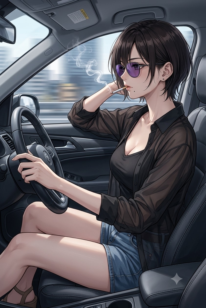 運転中の近所のお姉さん