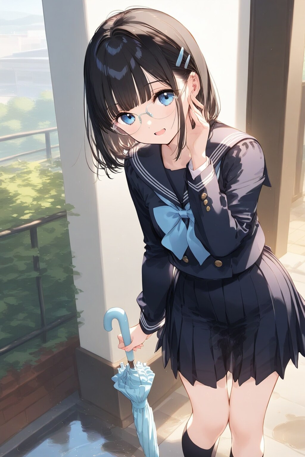 👓「急に降ってきたね☔💦」