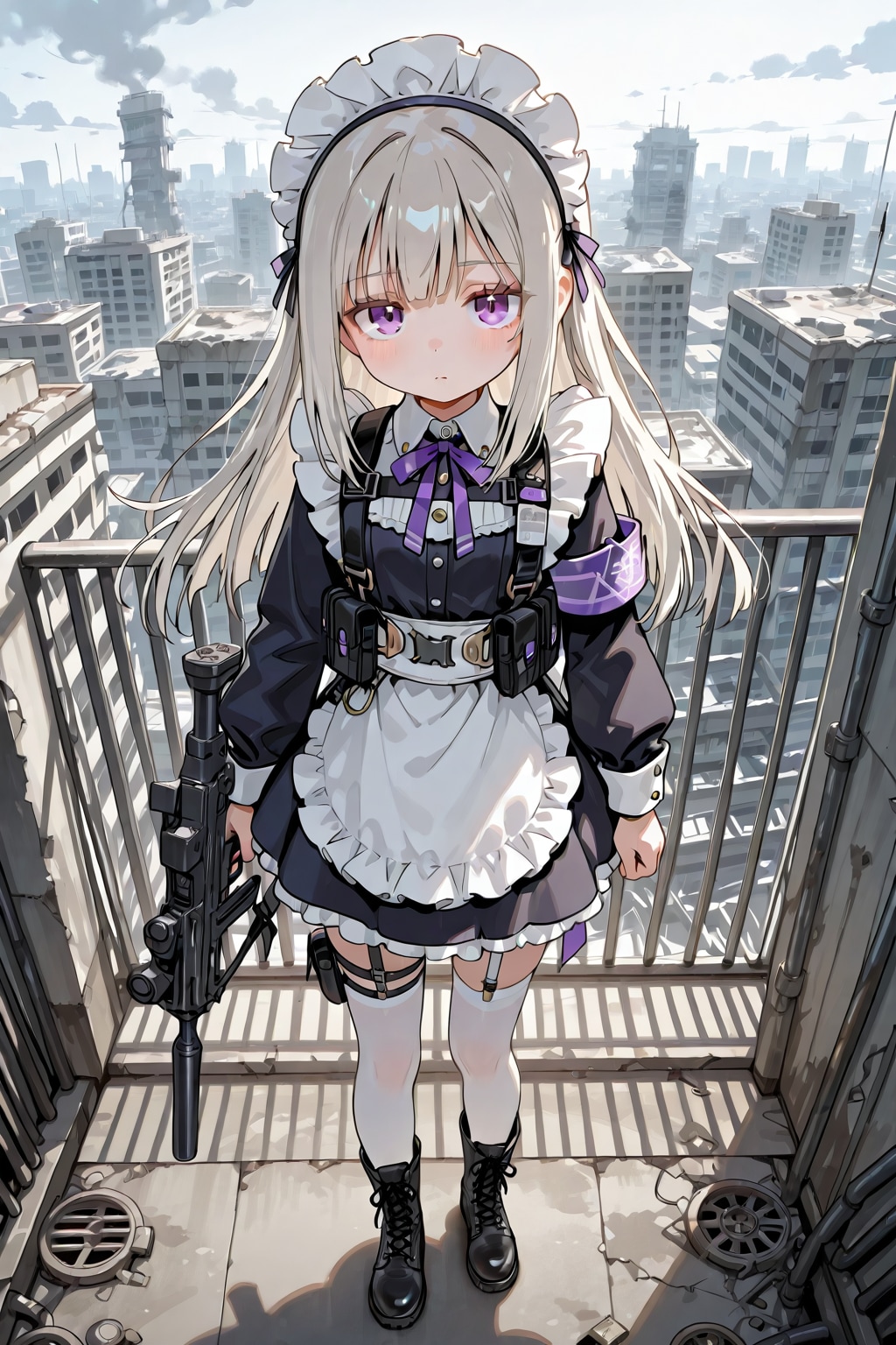 銀髪メイドちゃんと銃