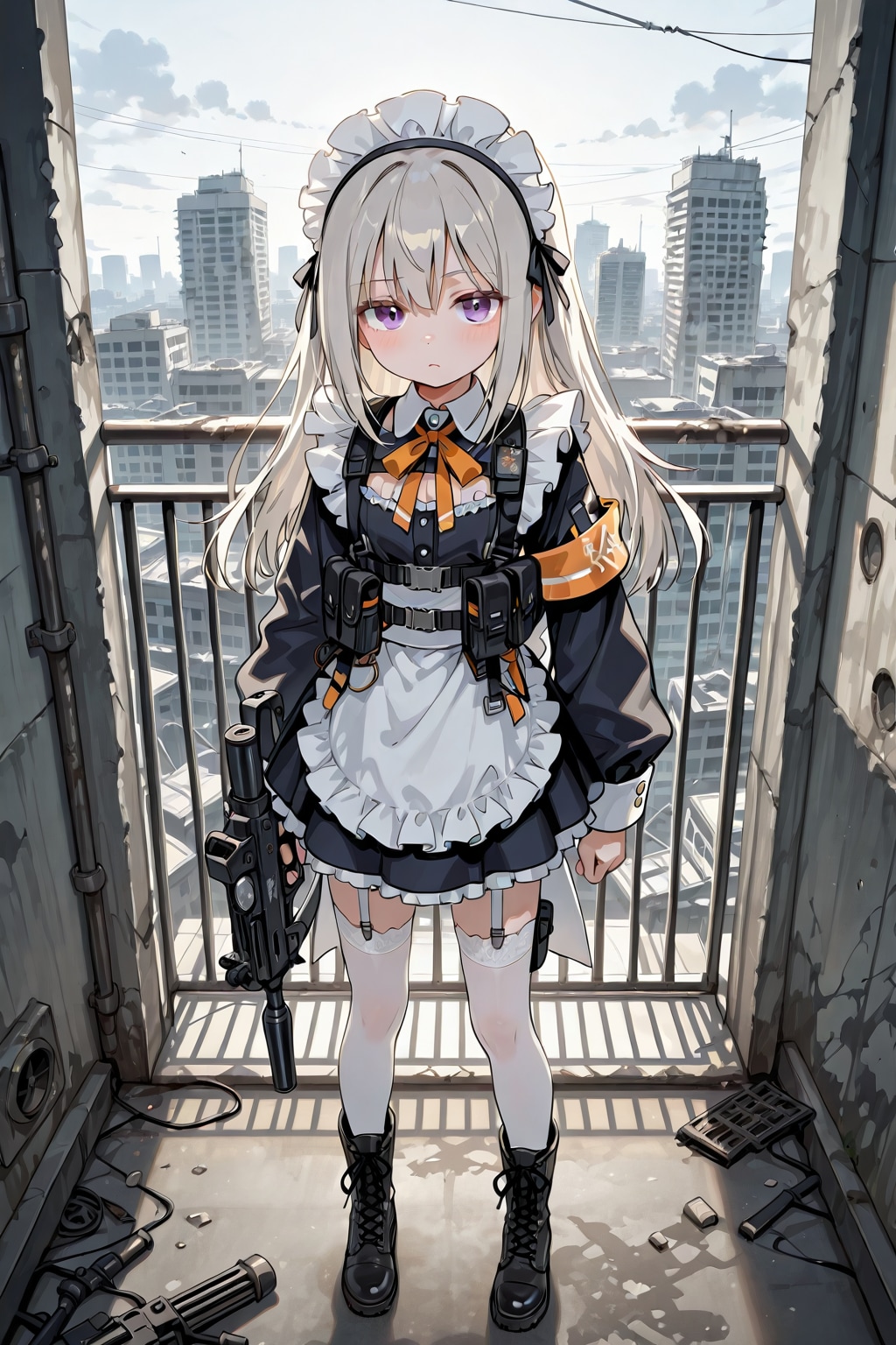 銀髪メイドちゃんと銃