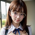 メガネJKのおっぱい 5枚目