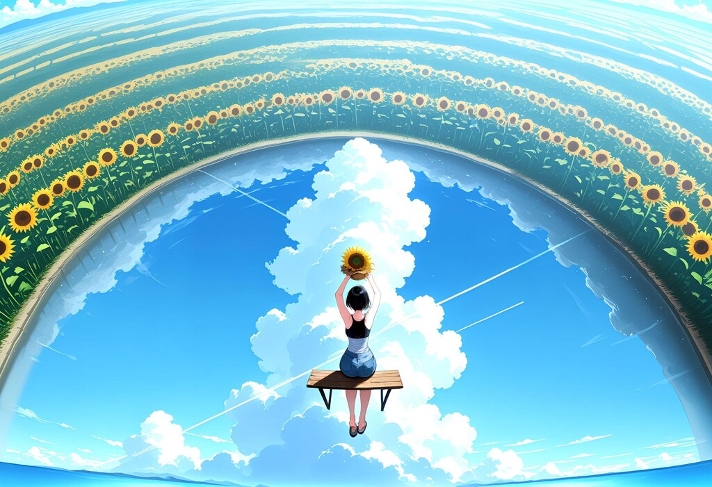 この青空に向日葵を