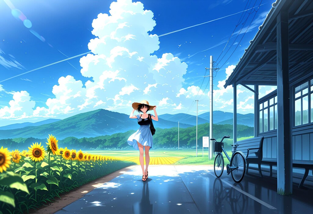 この青空に向日葵を