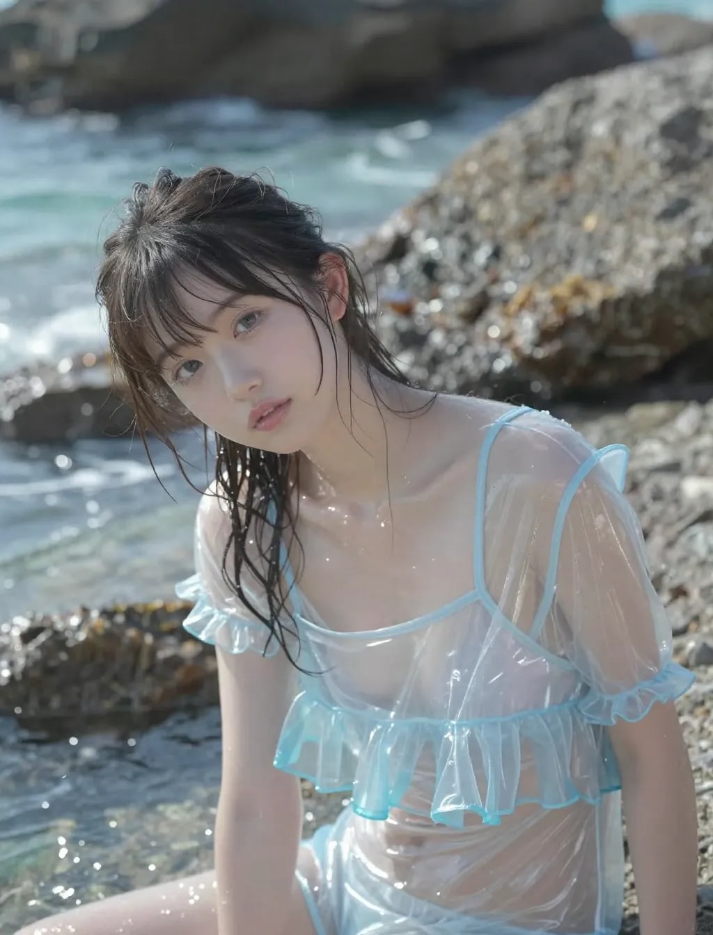 ブルーの水着