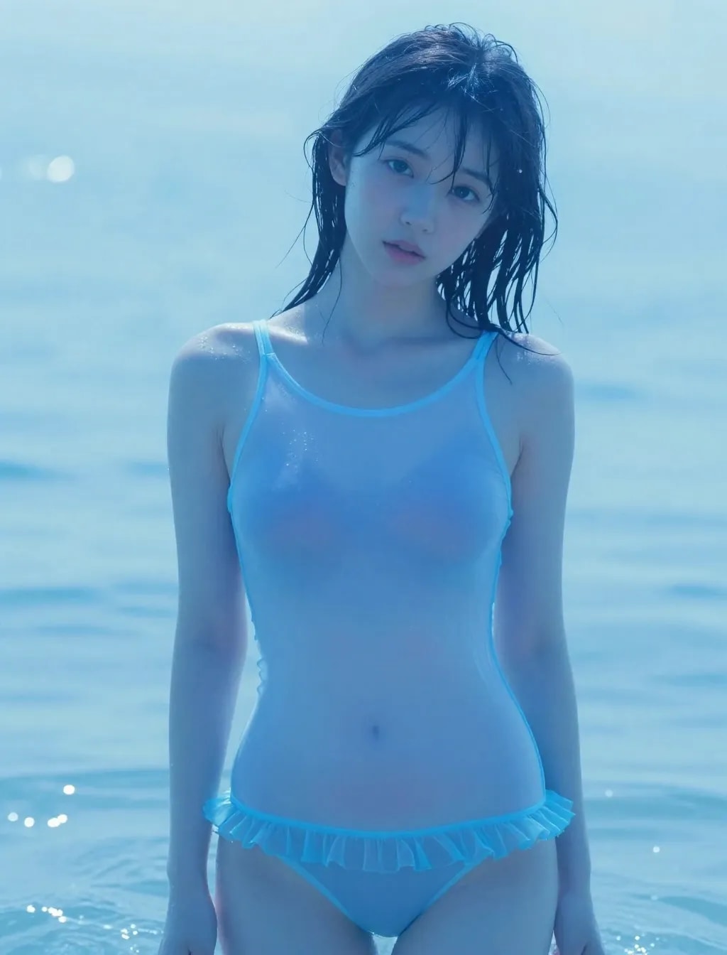 ブルーの水着