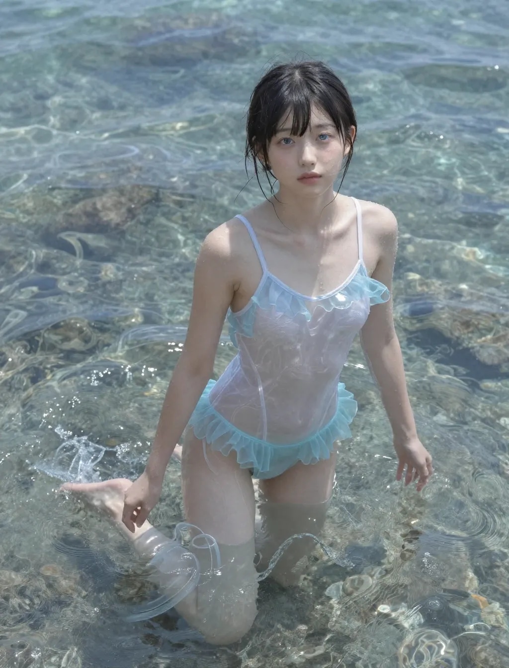 ブルーの水着
