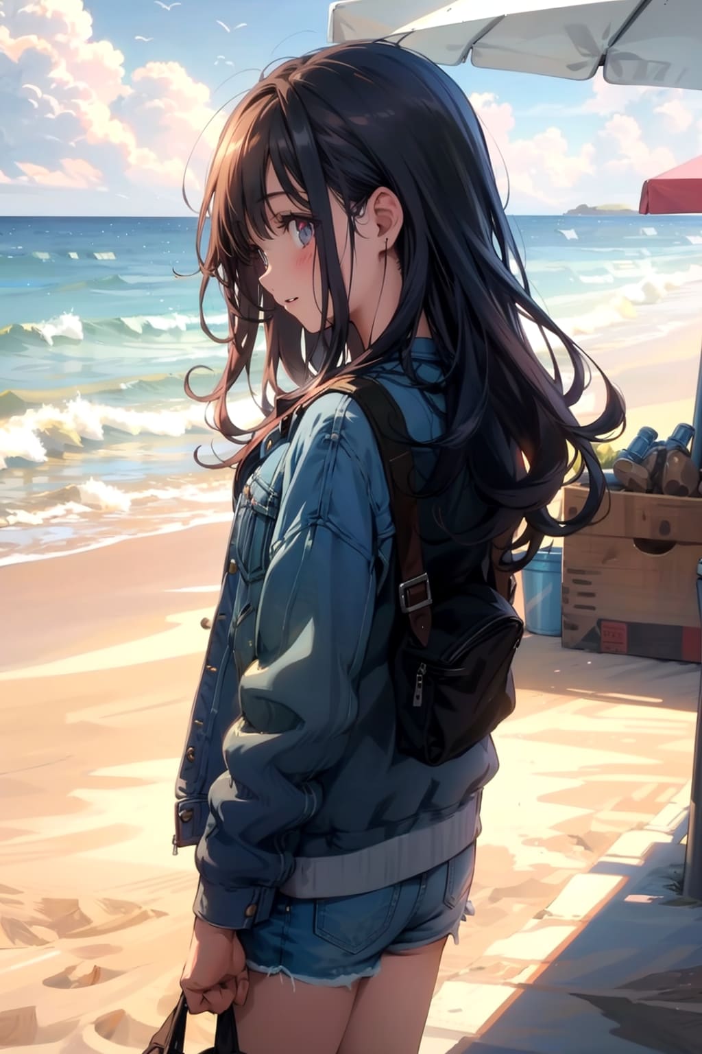 海を見に来た日 | の人気AIイラスト・グラビア