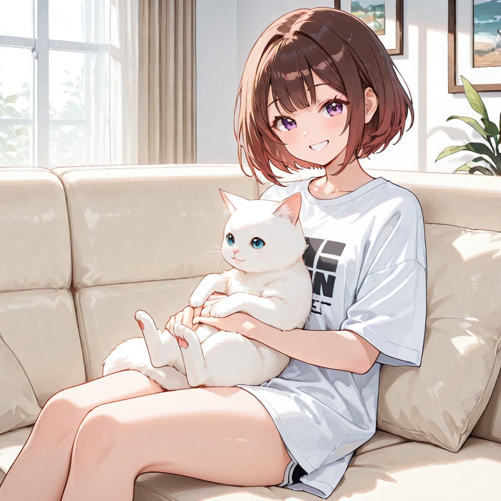 白猫との一時 | の人気AIイラスト・グラビア