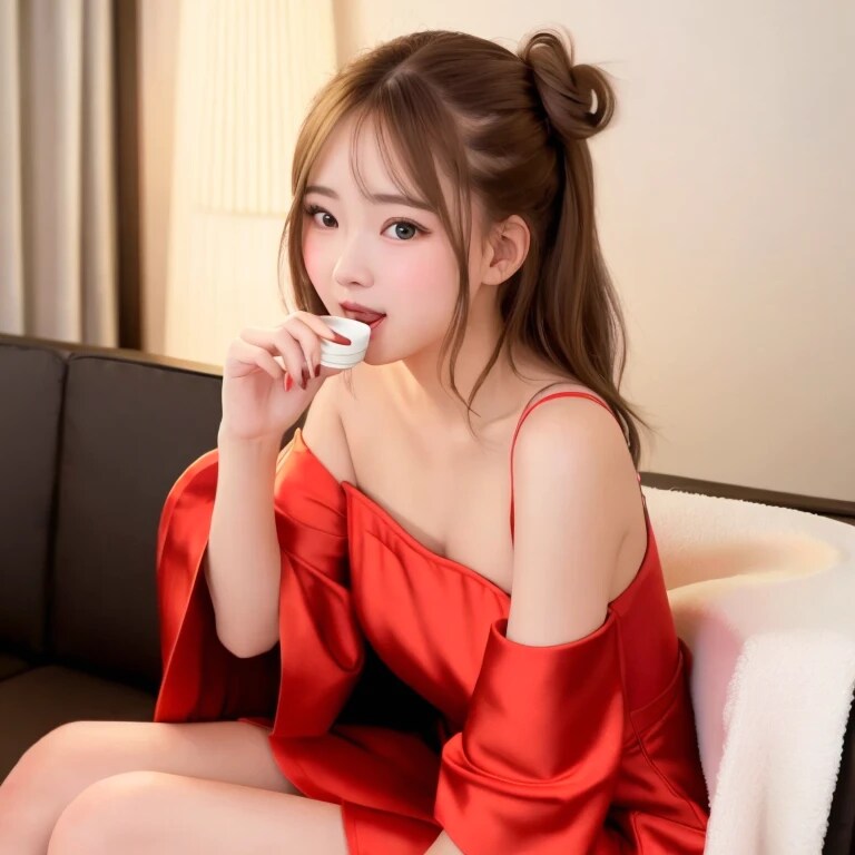 茶髪ロングで中華服の美女 | の人気AIイラスト・グラビア