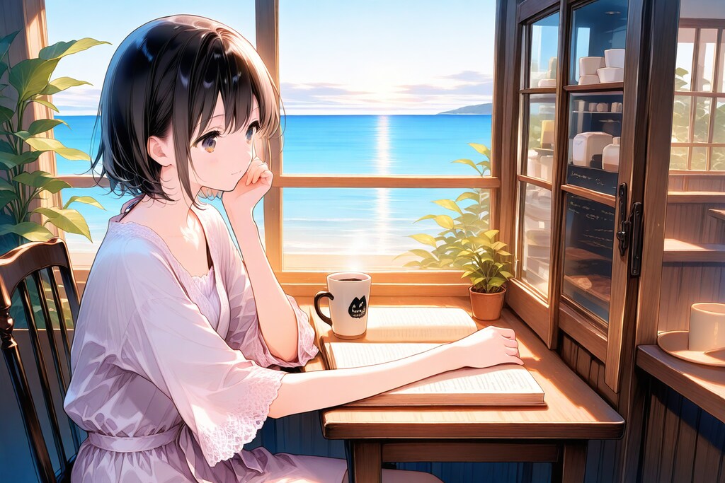 海が見えるカフェ