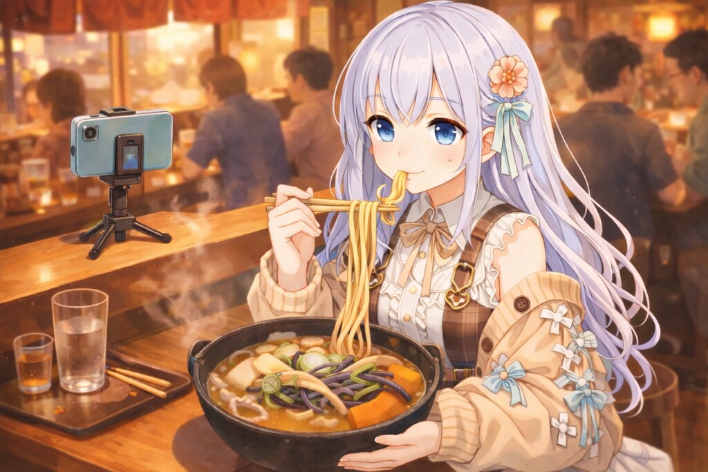 夕餉どき、配信中。