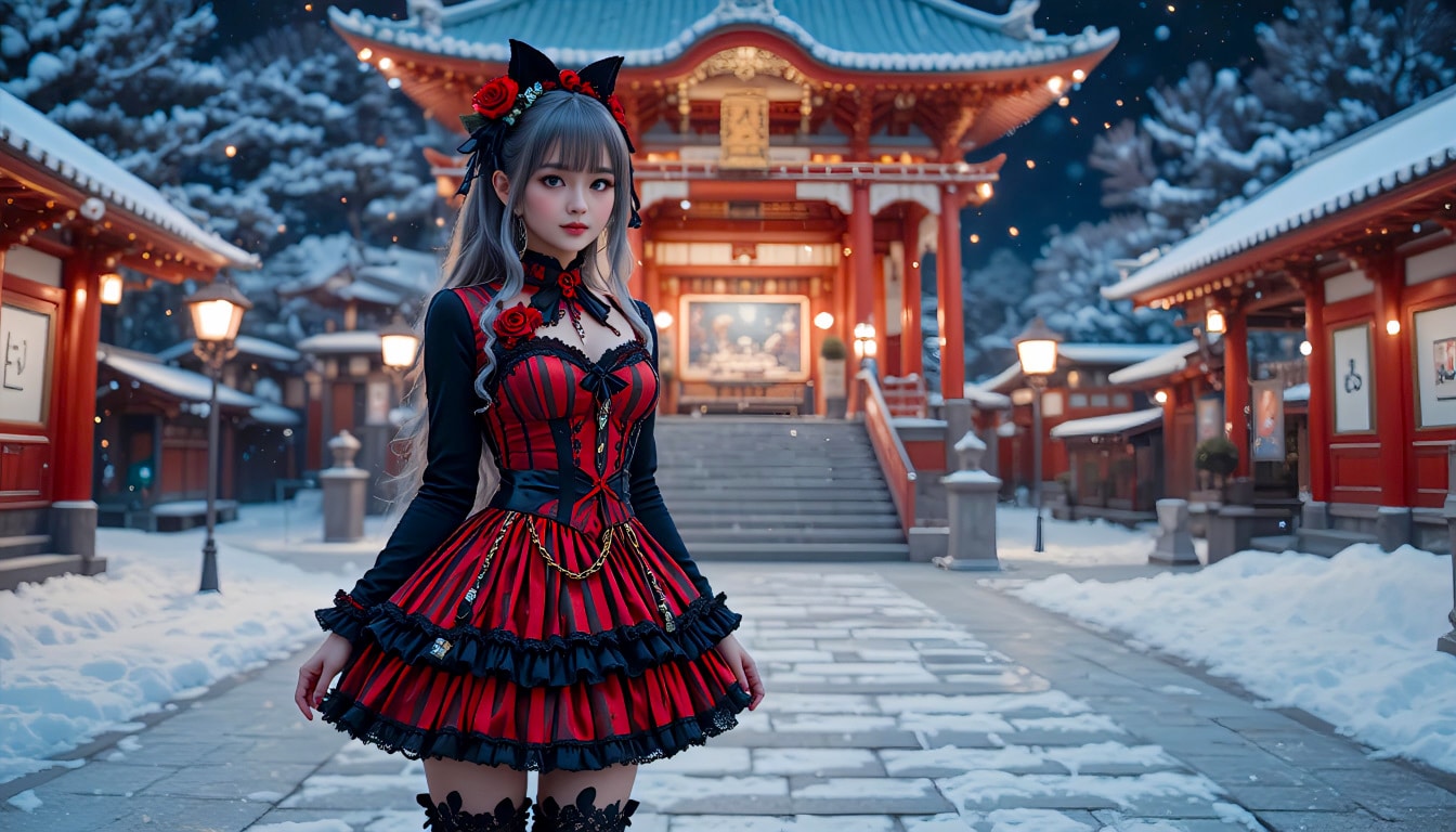 初詣！ゴシックスタイルの君 | の人気AIイラスト・グラビア