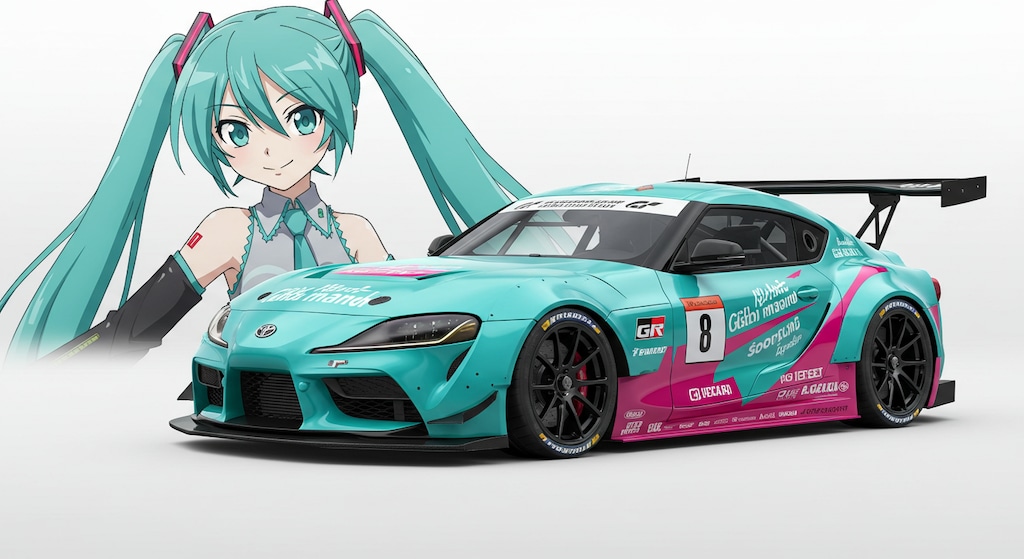 初音ミクとGRスープラレーシングカー
