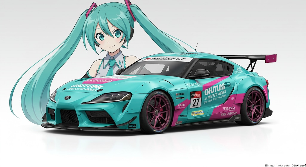 初音ミクとGRスープラレーシングカー