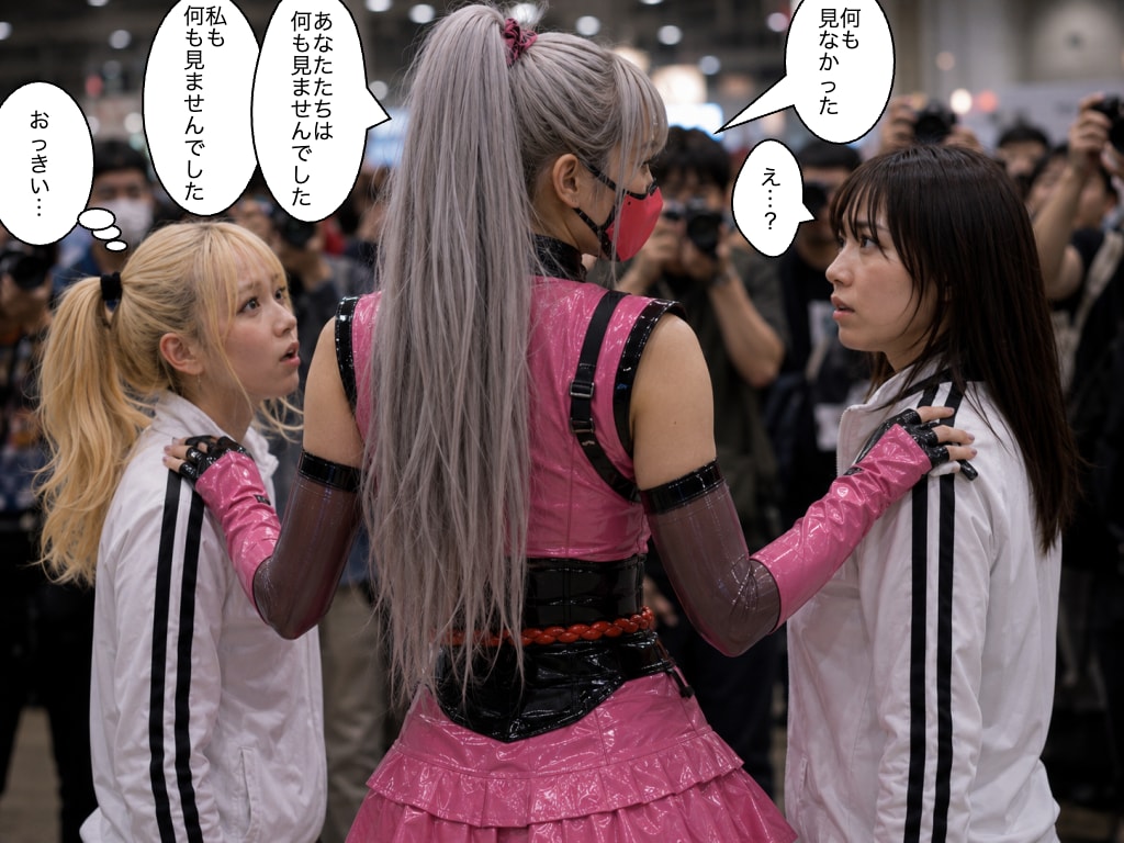 くノ一ピンクのコスプレで