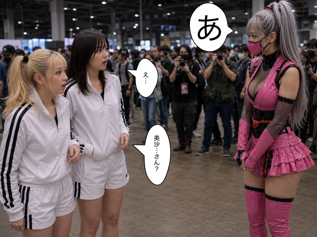 くノ一ピンクのコスプレで