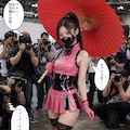 くノ一ピンクのコスプレで 2枚目