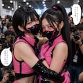 くノ一ピンクのコスプレで 4枚目