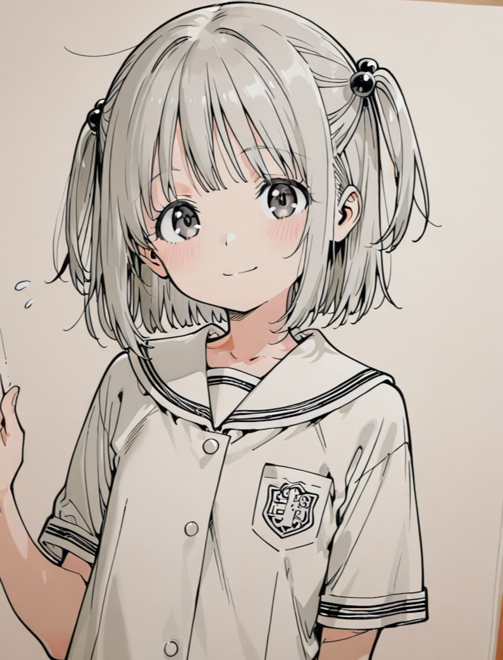 下書きの女の子
