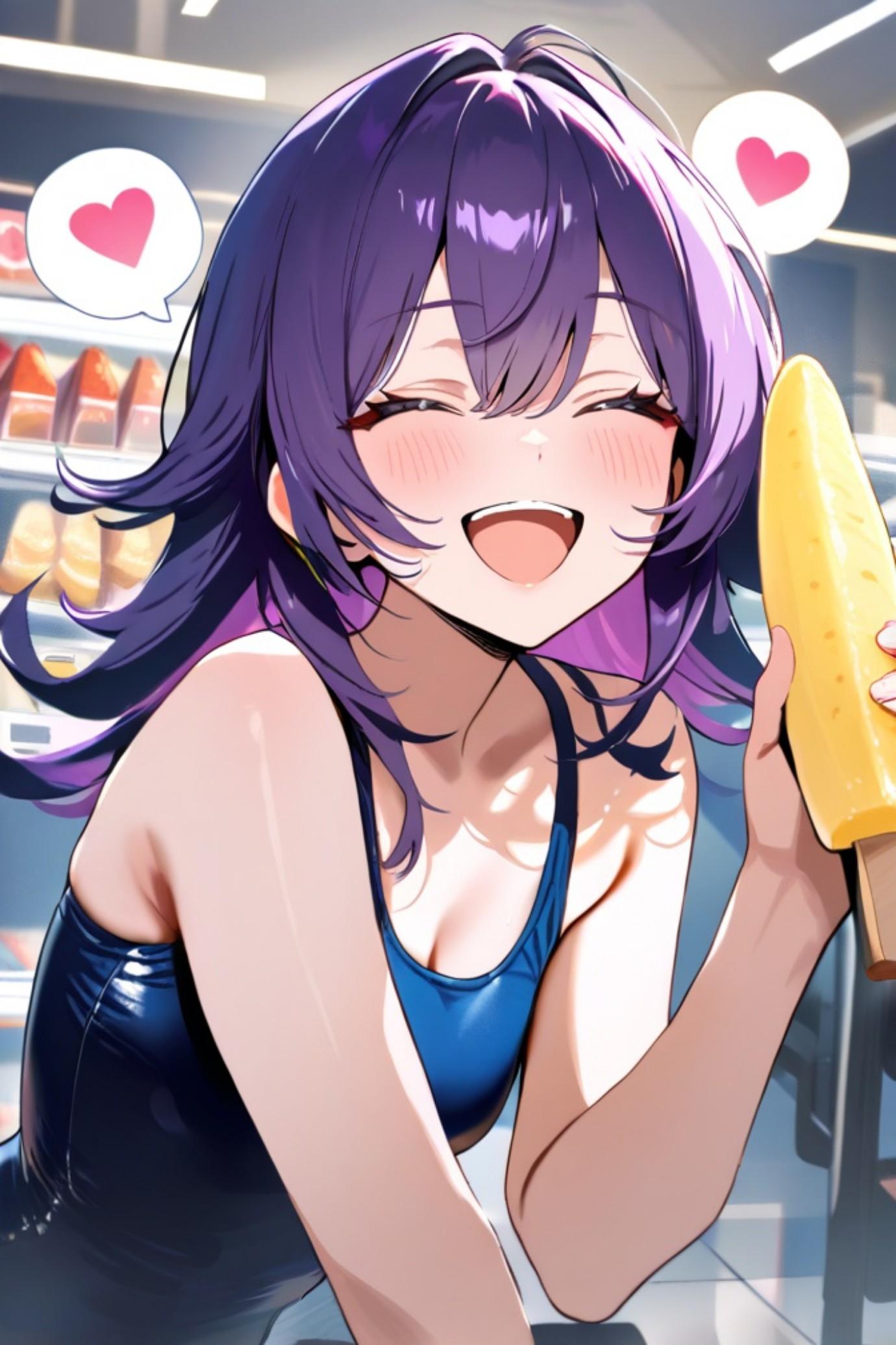 スク水モールの紫髪ちゃん