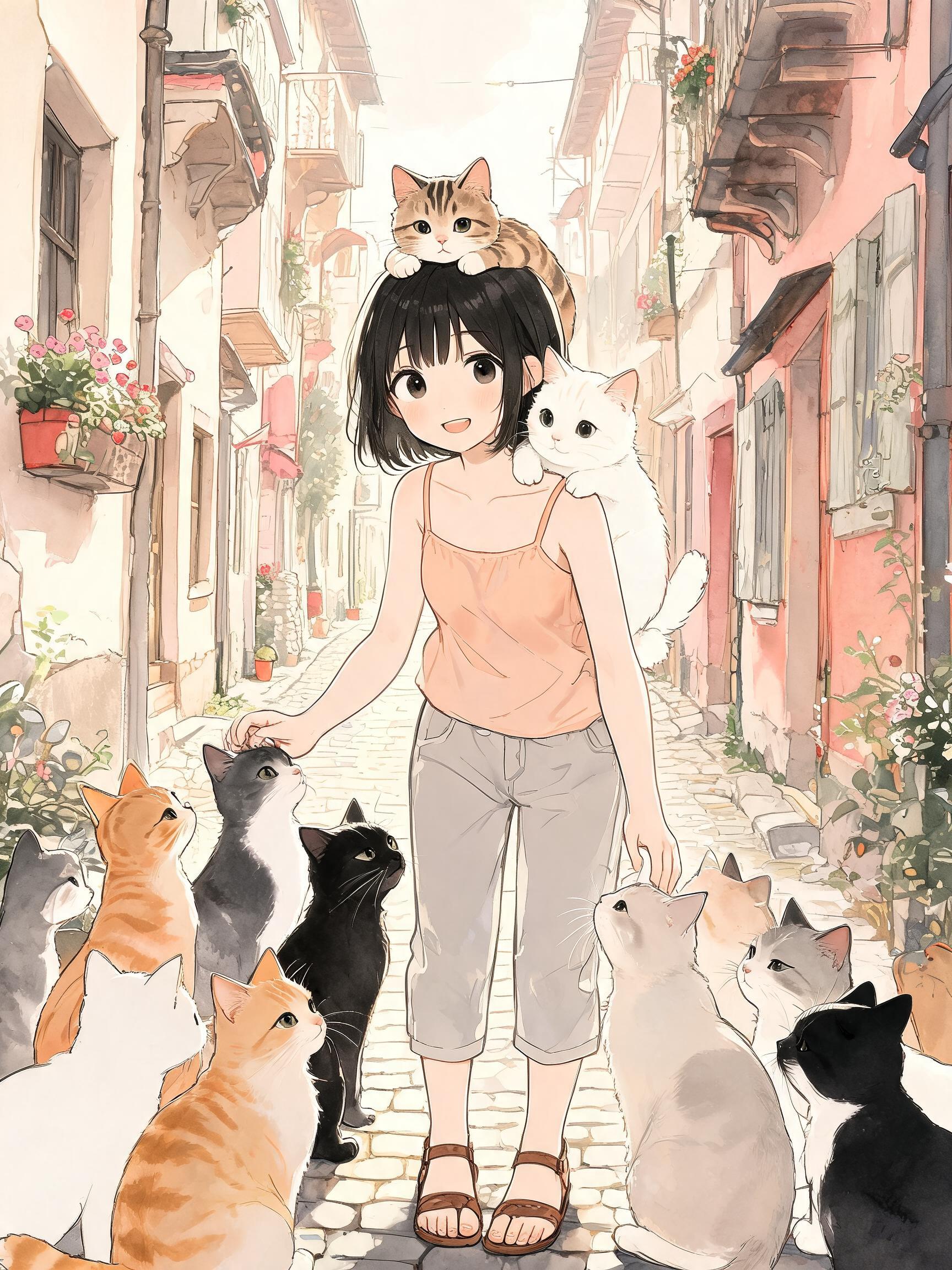 路地の猫達と