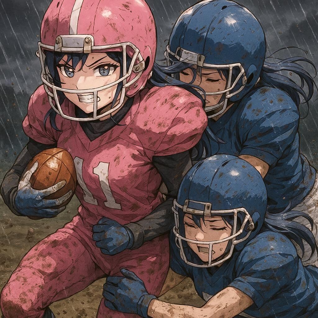 🏈泥まみれの女子アメフト 145