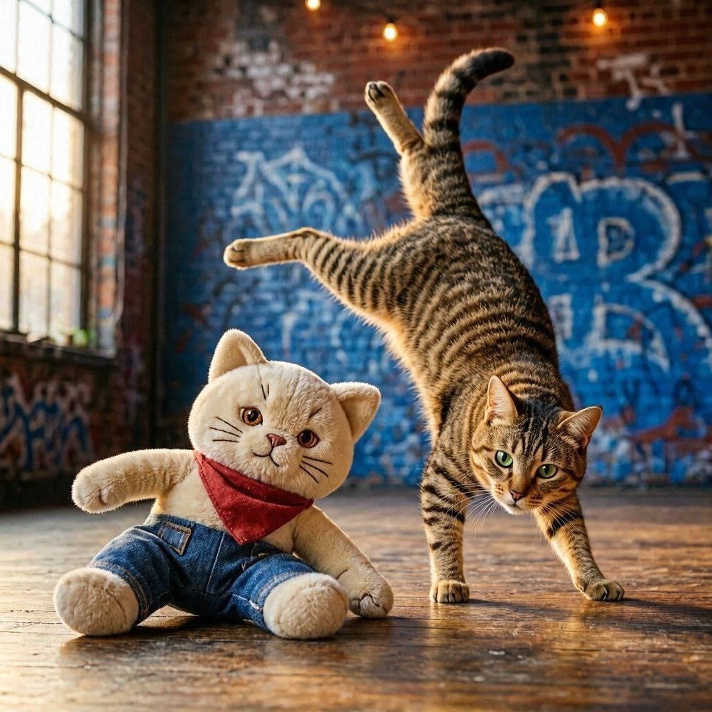 猫とぬいぐるみ