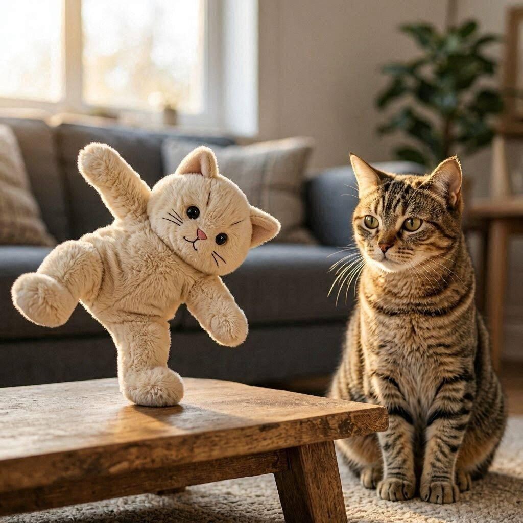 猫とぬいぐるみ