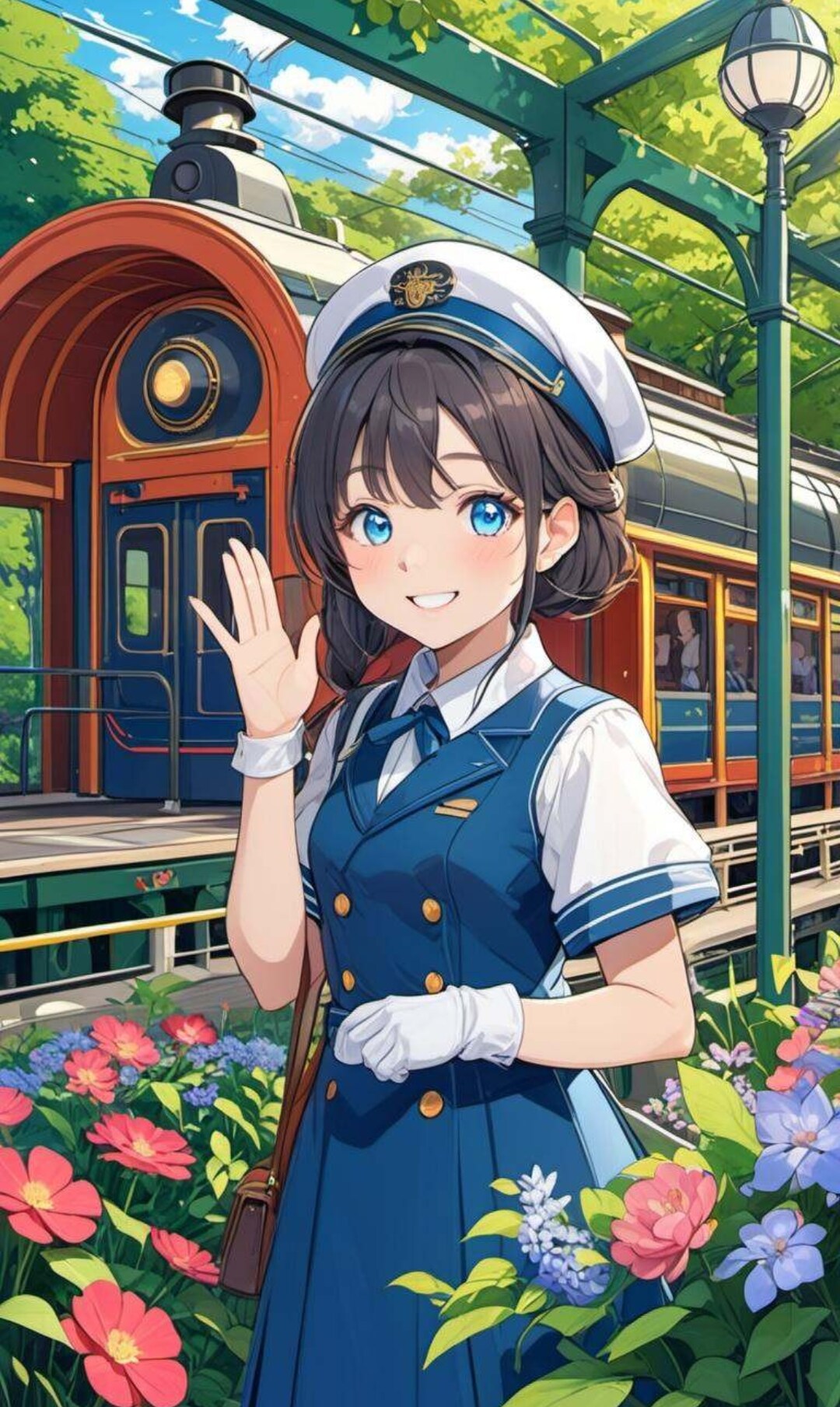 駅員として働く小さな女の子 | の人気AIイラスト・グラビア