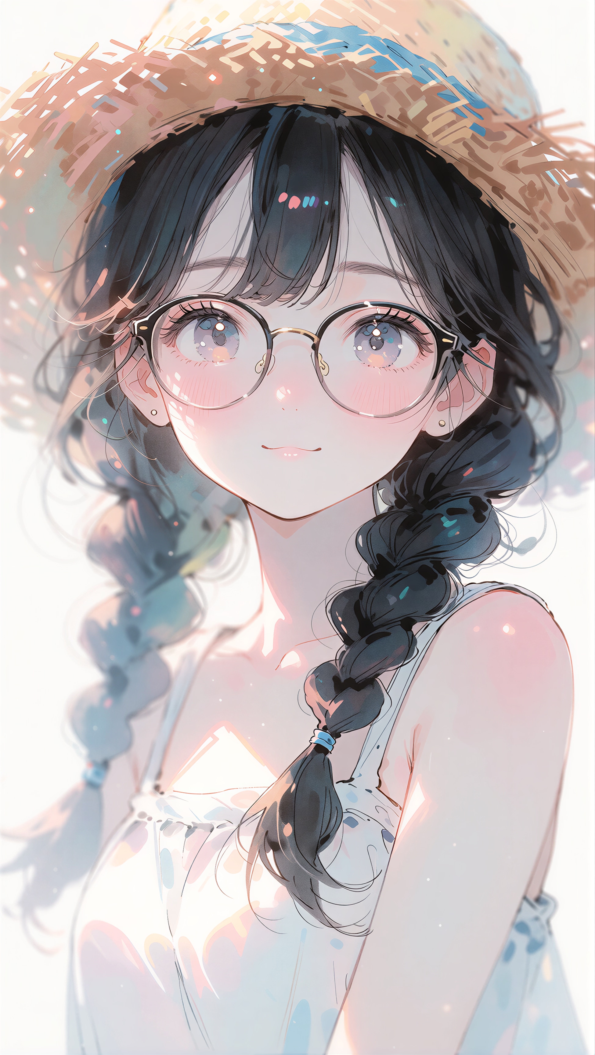 眼鏡三つ編みの女の子 | の人気AIイラスト・グラビア