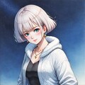 星空と少女 2枚目