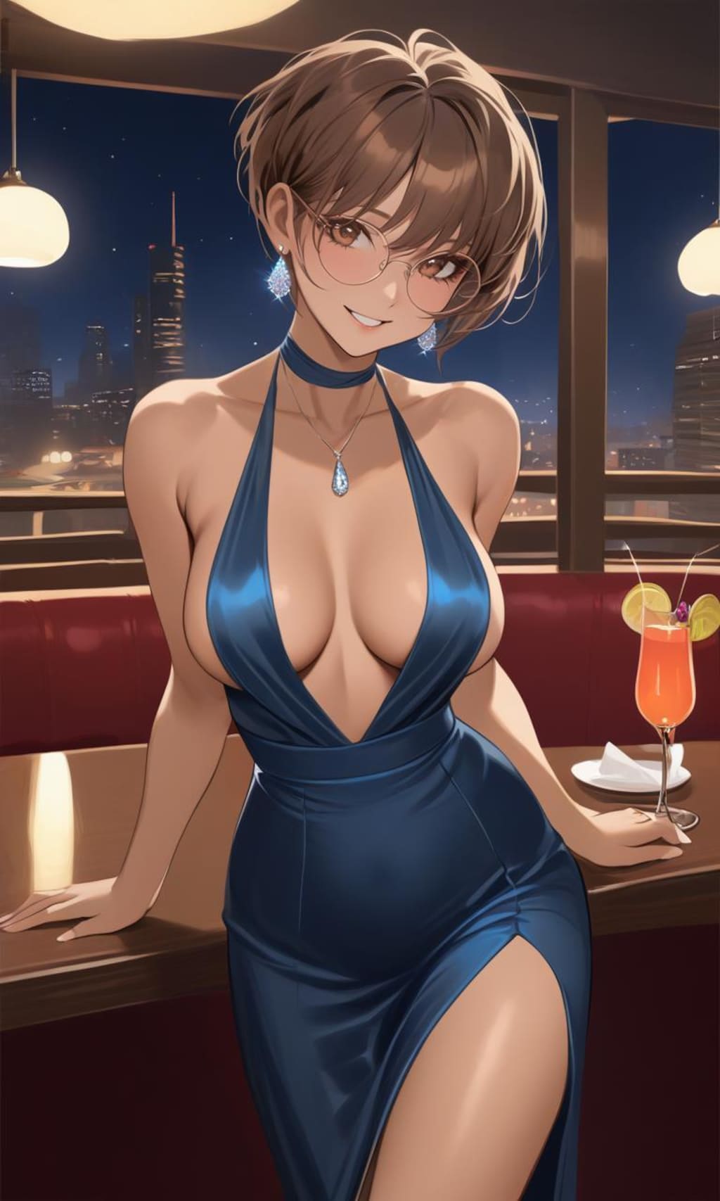 ドレス姿の日焼け彼女