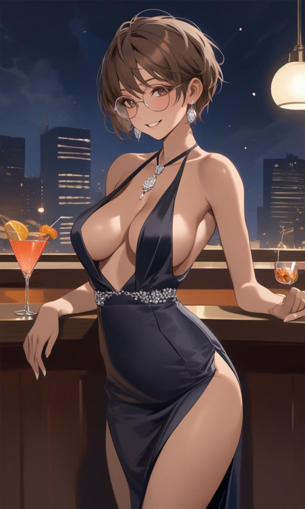 ドレス姿の日焼け彼女