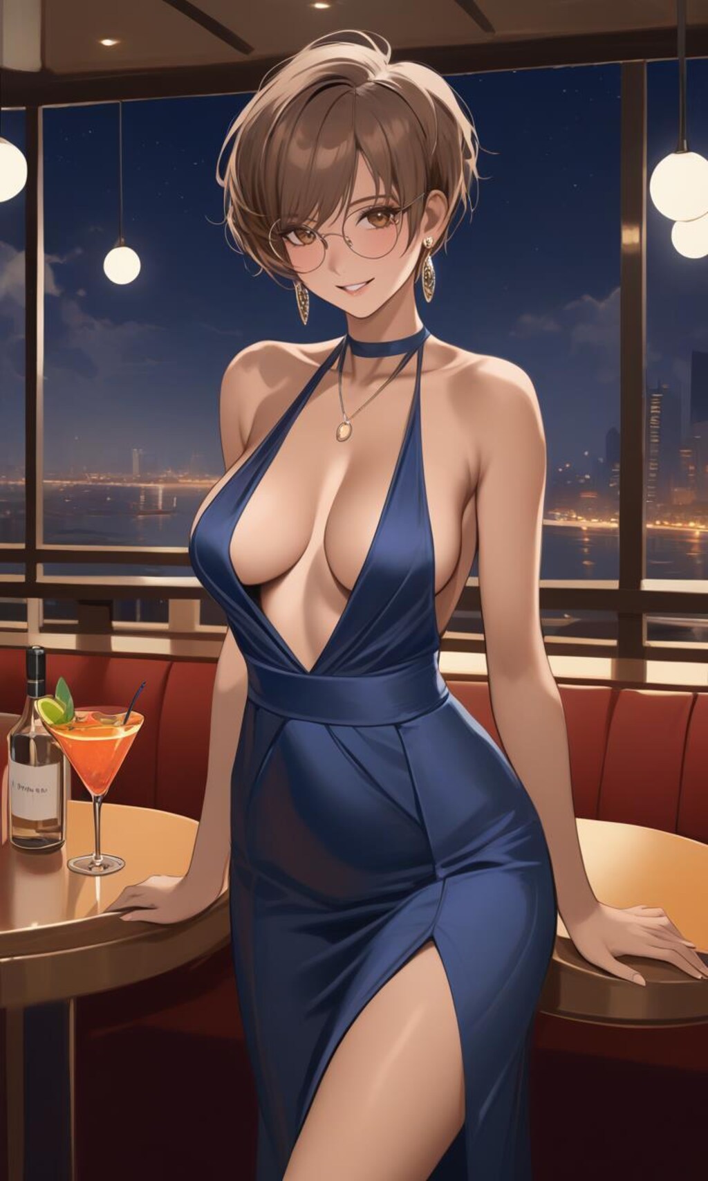 ドレス姿の日焼け彼女