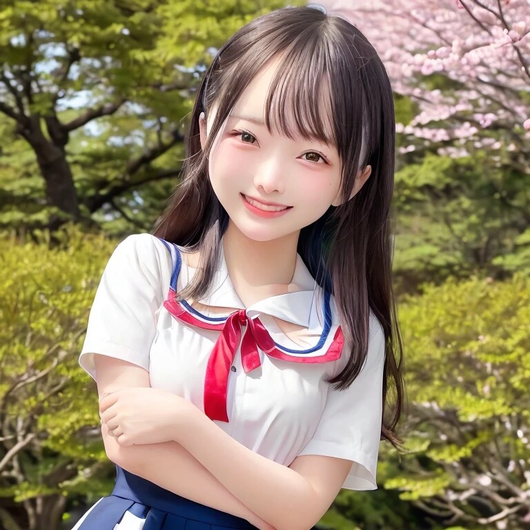 黒髪ロングでセーラー服の美女５８ | の人気AIイラスト・グラビア