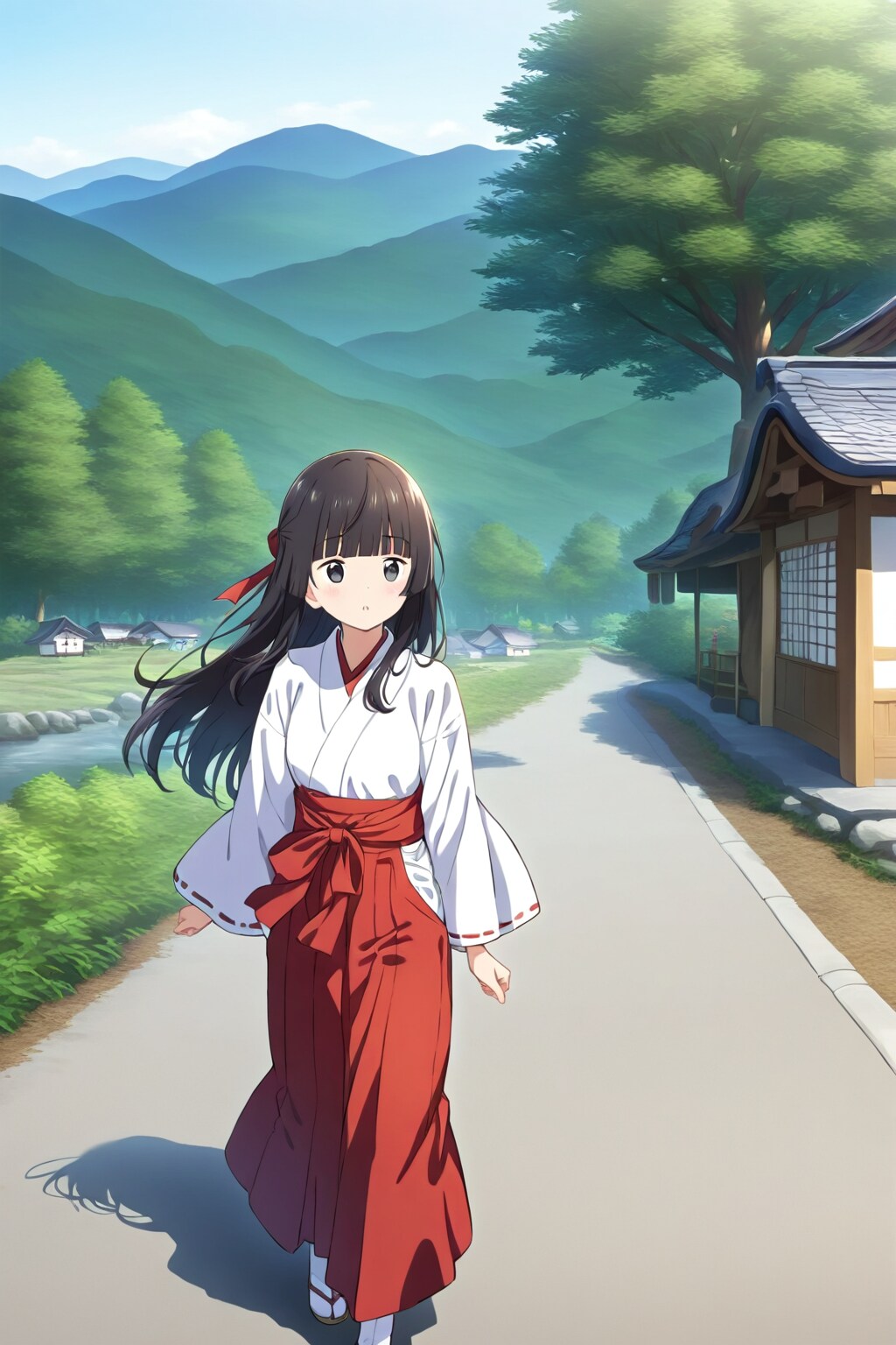 巫女ちゃんの朝散歩