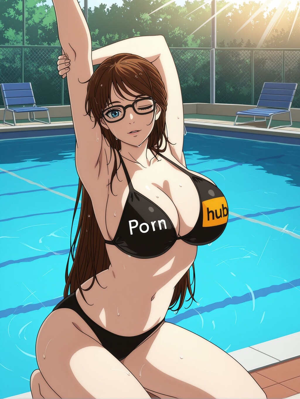 岡田ユリコ×Pornhubビキニ