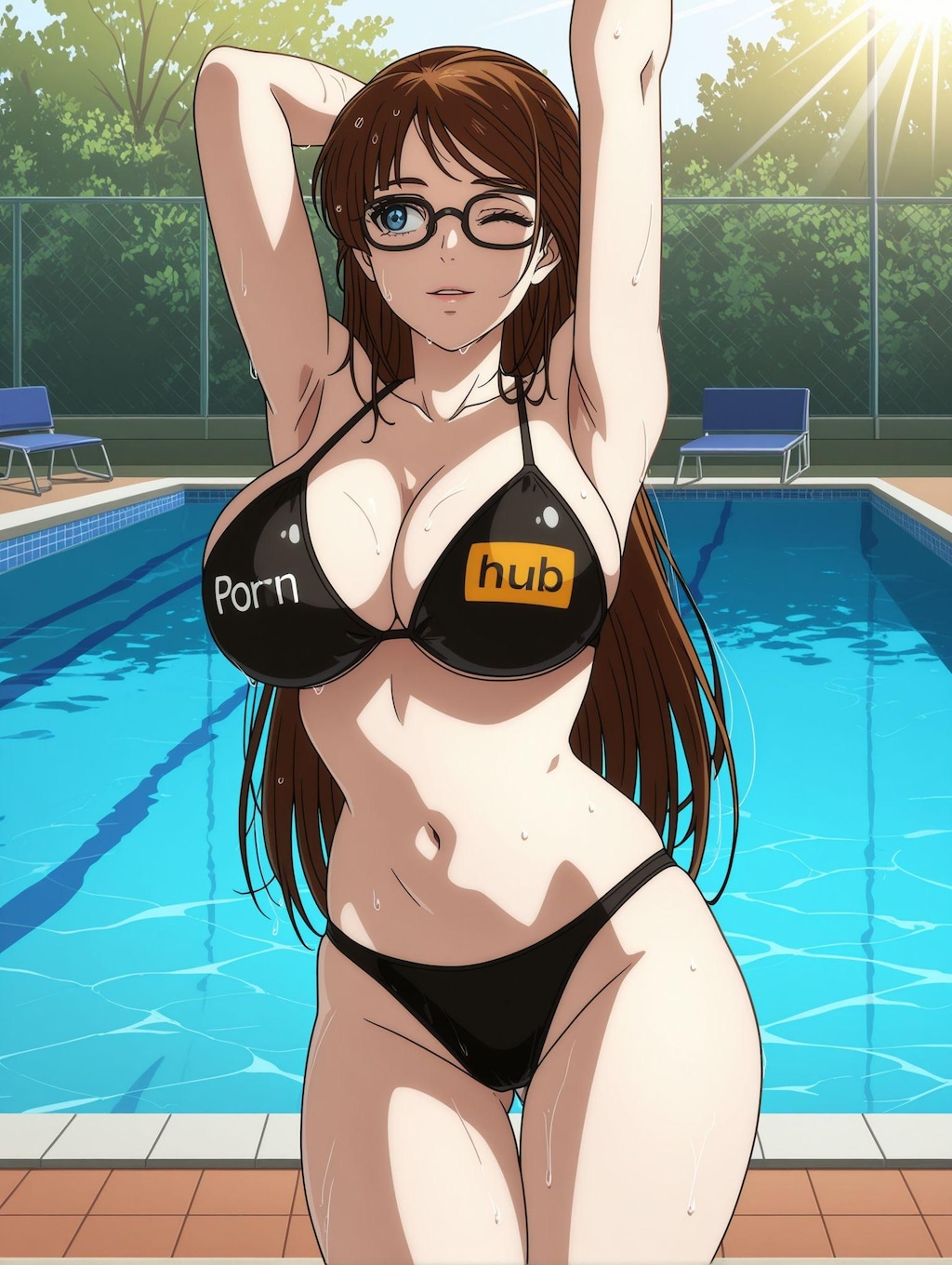 岡田ユリコ×Pornhubビキニ