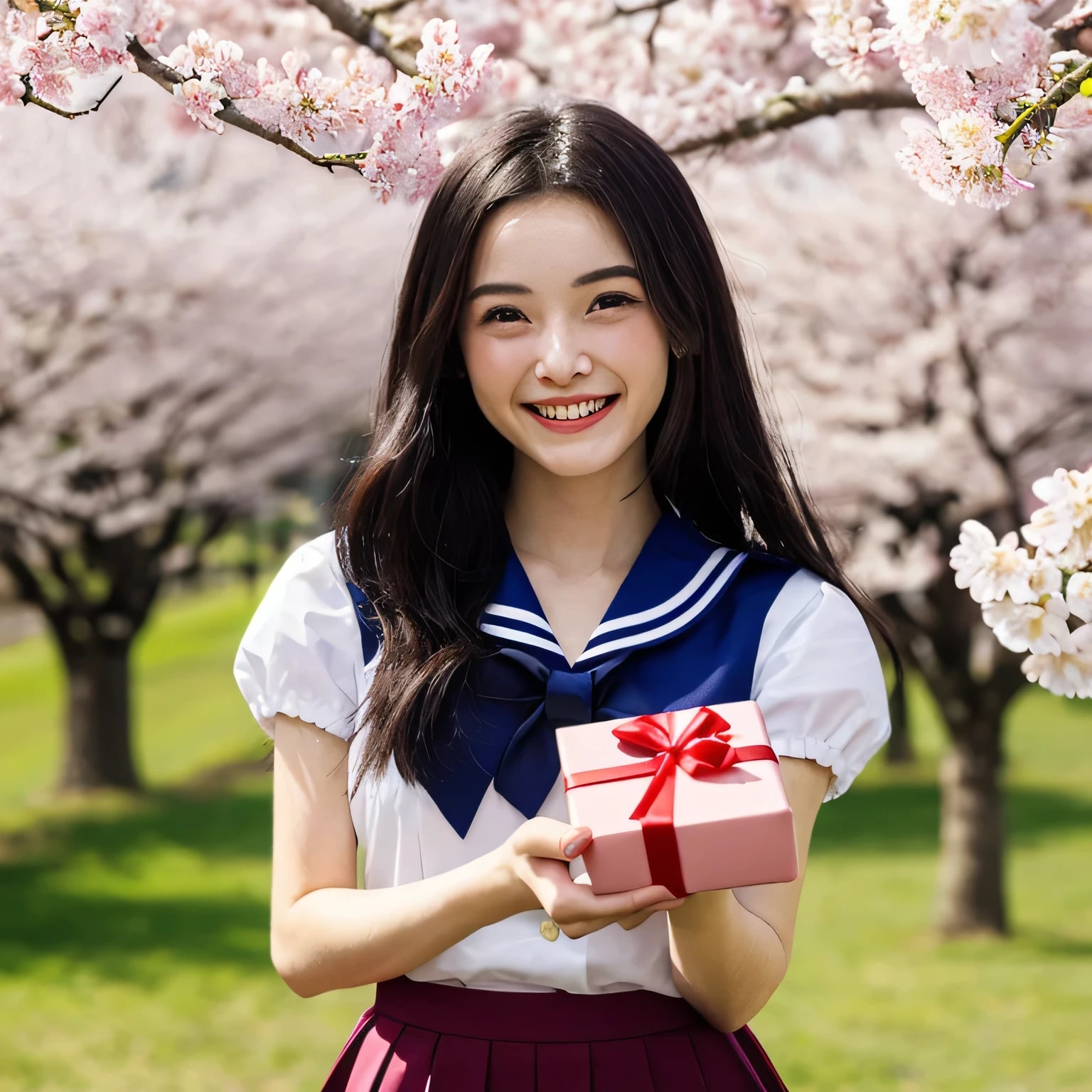 黒髪ロングでセーラー服の美女４６ | の人気AIイラスト・グラビア