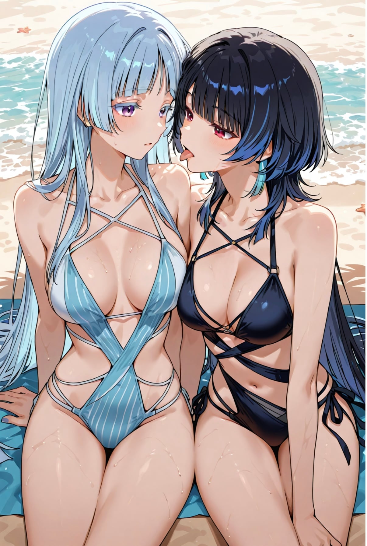 混ざっちゃた二人の海デート