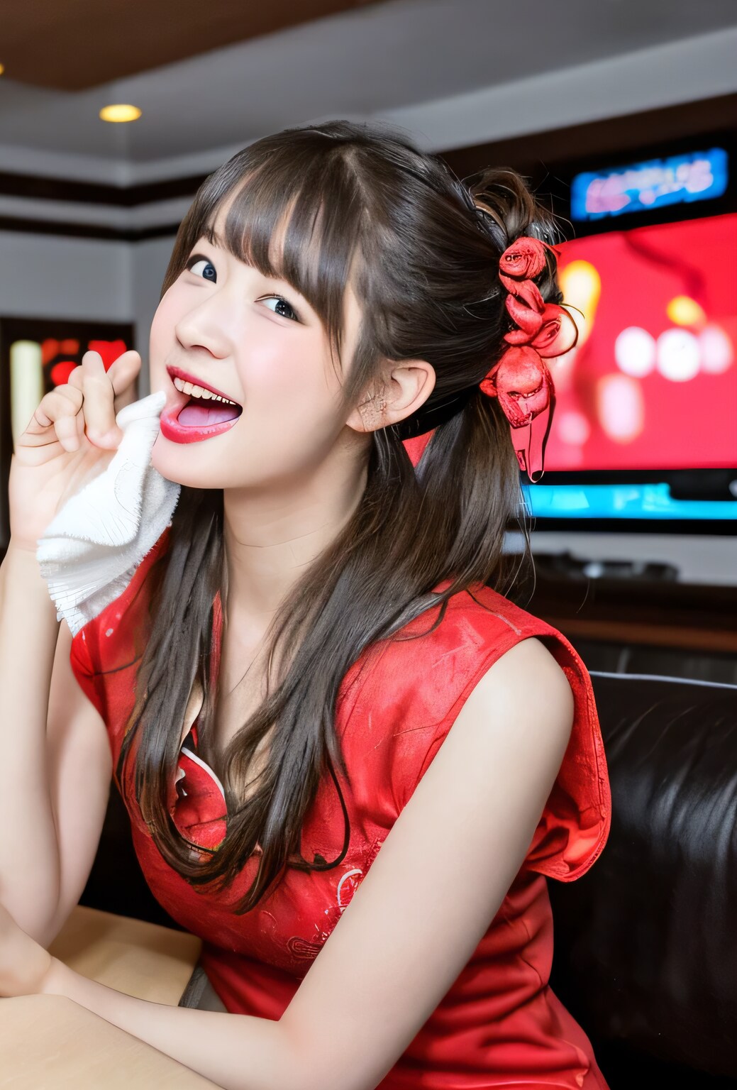 黒髪ロングで中華服の美女６ | の人気AIイラスト・グラビア