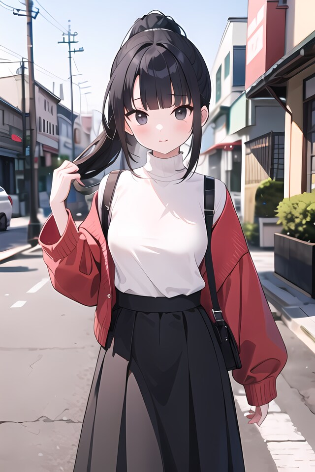 私服黒髪ちゃん