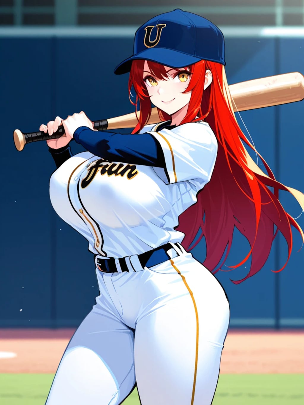 赤髪の美少女野球選手