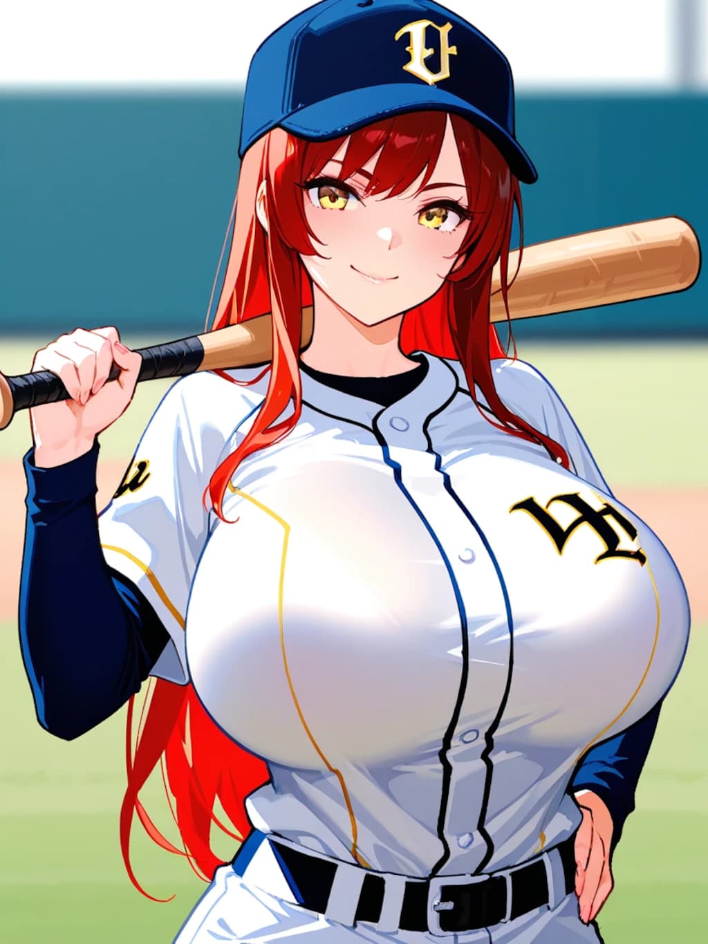 赤髪の美少女野球選手