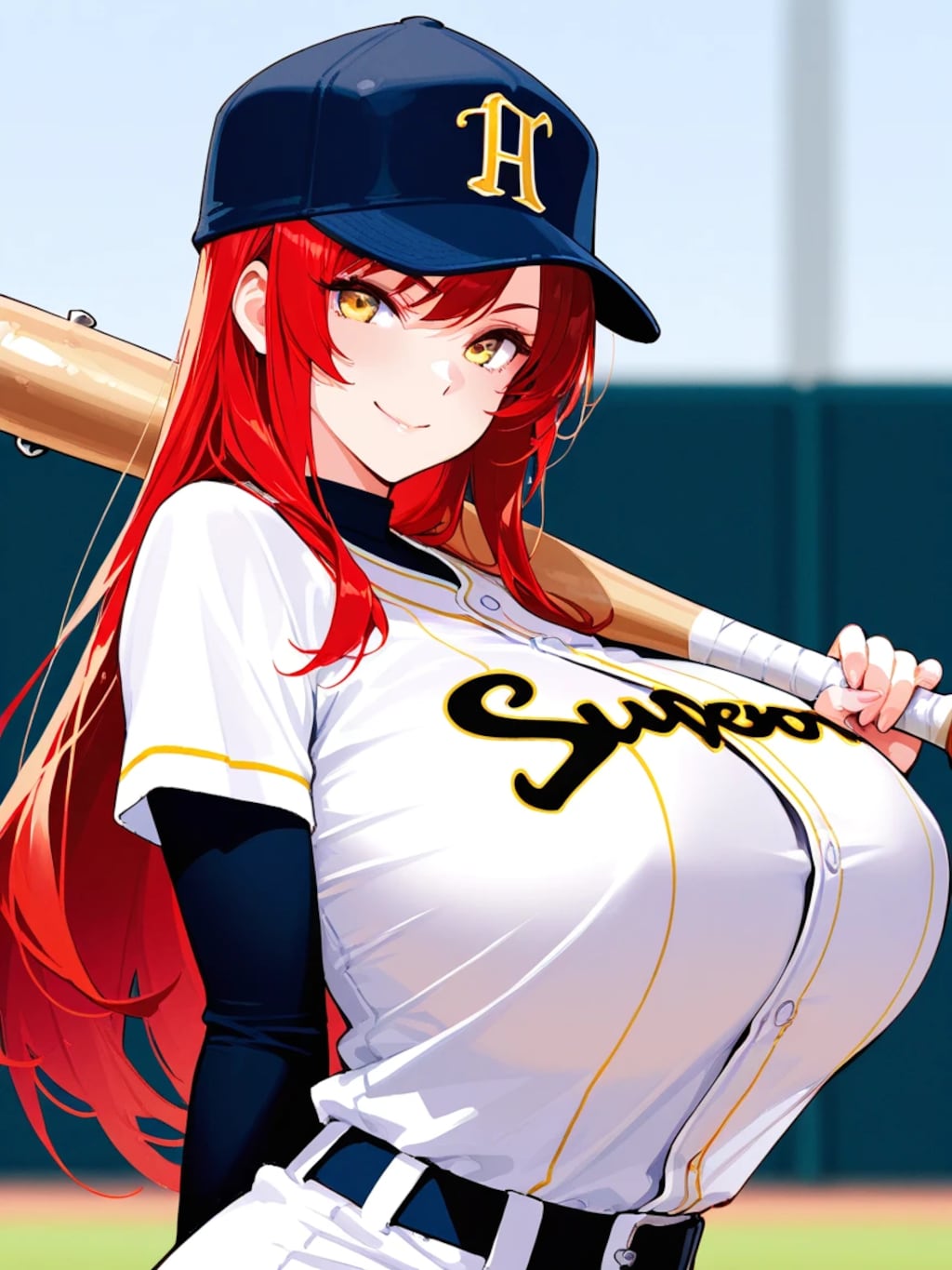 赤髪の美少女野球選手