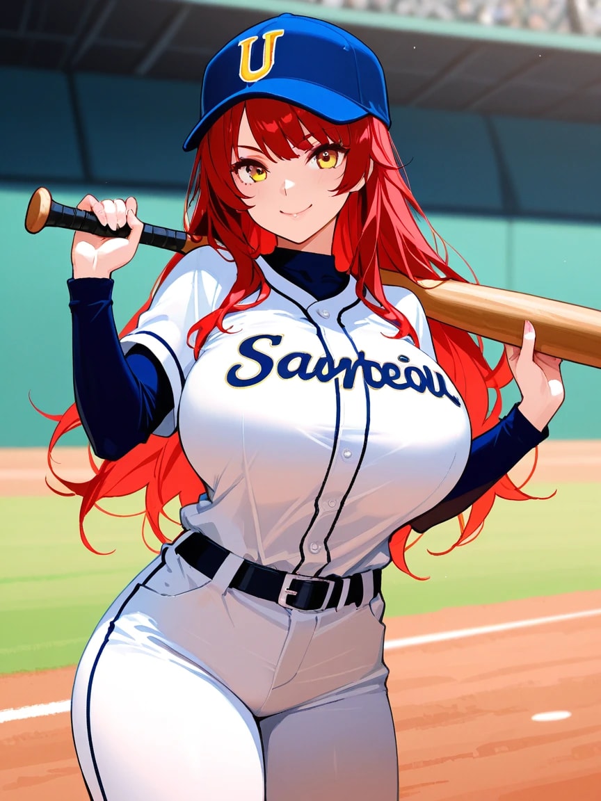 赤髪の美少女野球選手 | の人気AIイラスト・グラビア