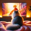 NETFLIXを観る猫 3枚目