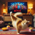 NETFLIXを観る猫 6枚目